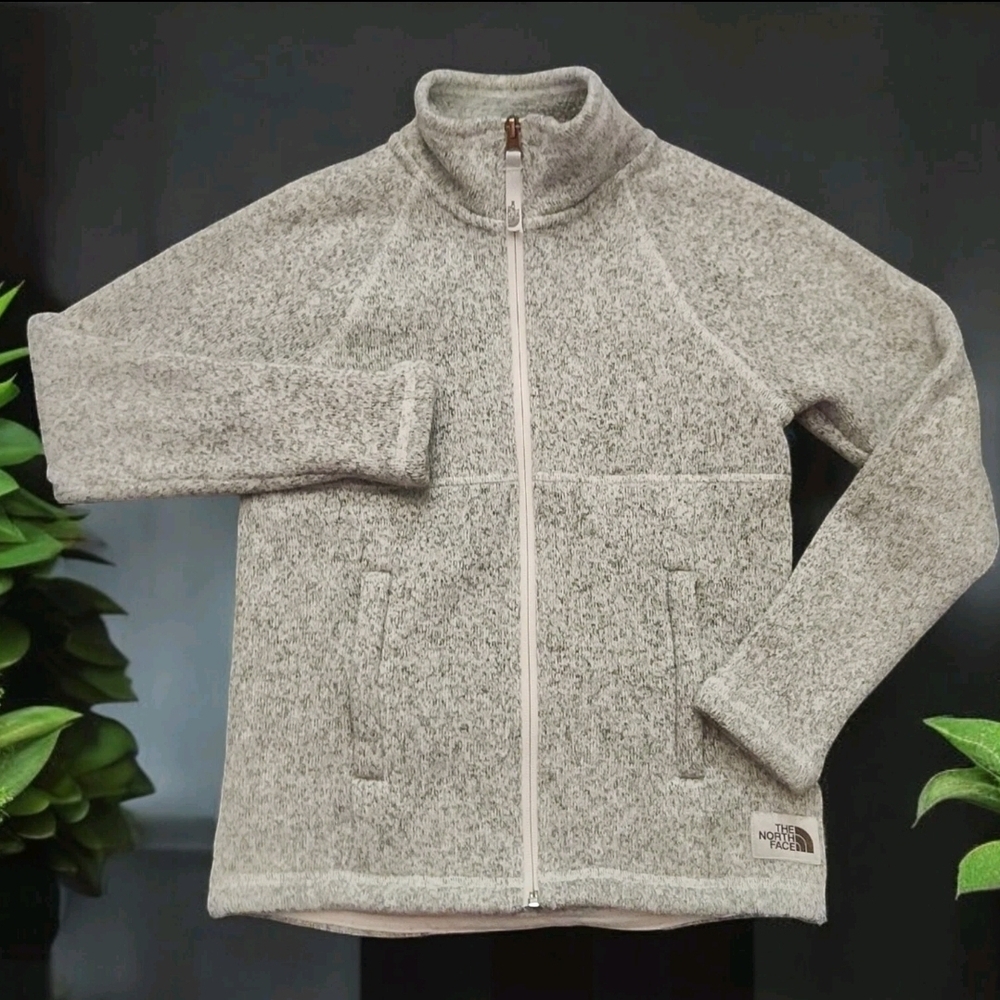 The North Face Gray Full-Zip Jacket with Stand-Up Collar